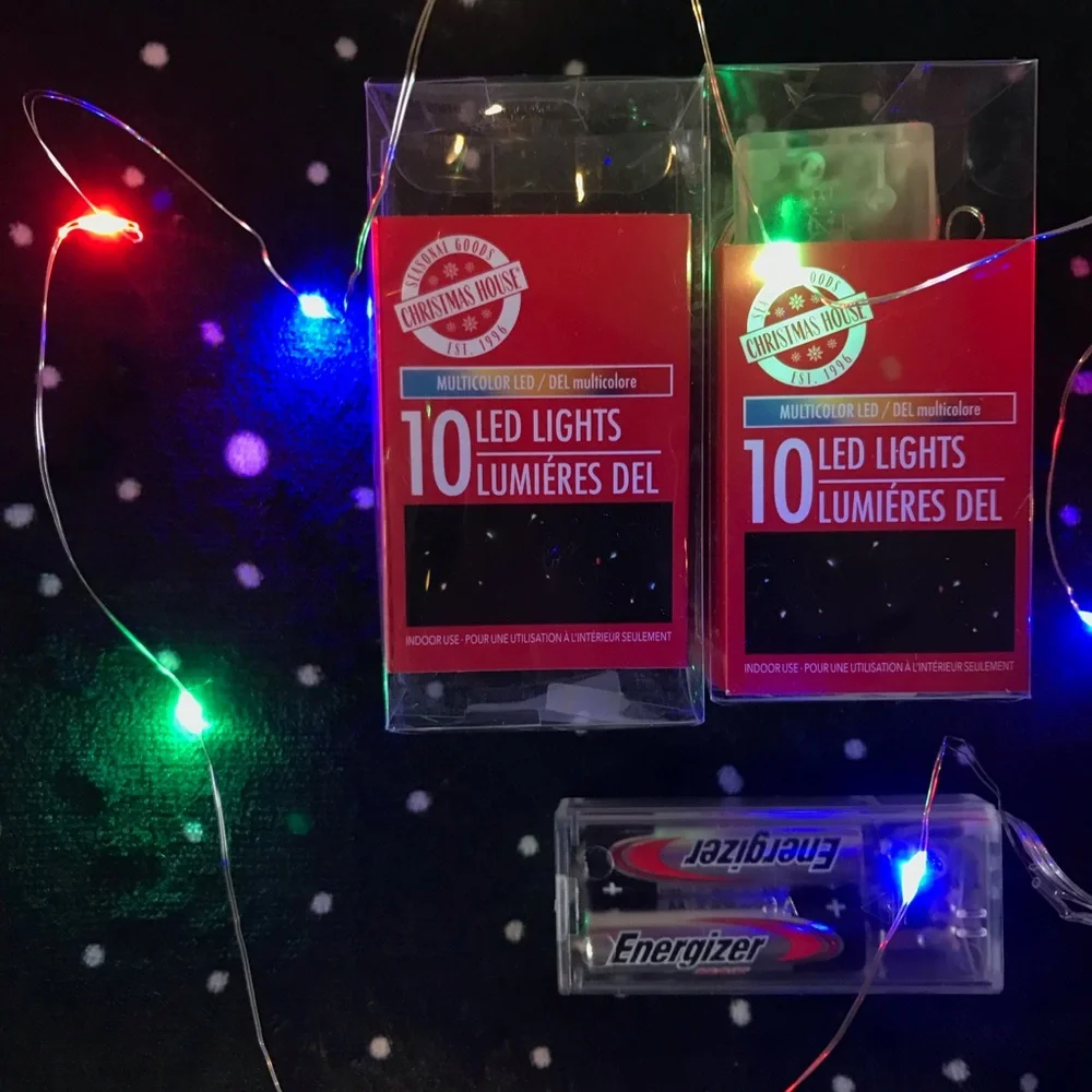 Lot of 2 LED Mini String Lights - Color Lights, RGB Multicolor
